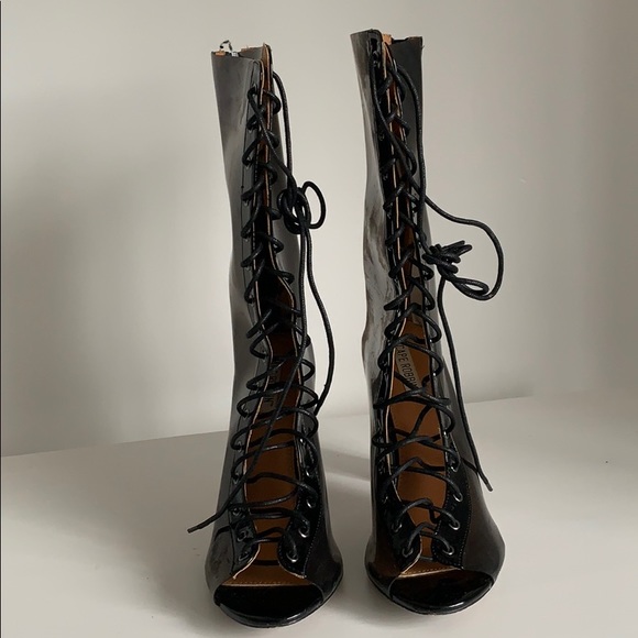 Cape Robbin Lace up Lucite Bootie - Picture 2 of 4